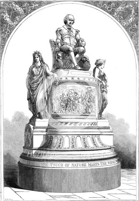 Plaster Monument of Shakspeare, modelled by the late J. E. Thomas, 1862. Creator: Robert Dudley.