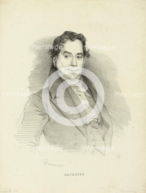 Portrait of the singer and composer Gioseffo Catrufo (1771-1851) , 1830. Creator: Devéria, Achille (1800-1857).
