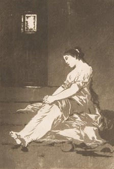 Plate 32 from 'Los Caprichos':Because she was susceptible (Por que fue sensible.), 1799. Creator: Francisco Goya.