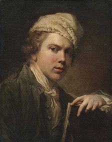 Self-portrait with Portfolio, 1773-1774. Creator: Jens Juel.