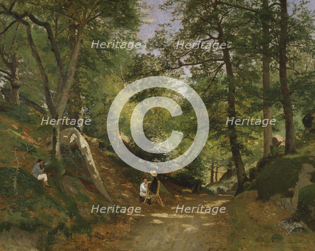 Summer Landscape near Fontainebleau, 1876. Creator: Oscar Torna.