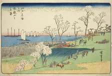 Cherry Blossoms in Full Bloom at Goten Hill (Gotenyama no hanazakari), from the series..., c1832/34. Creator: Ando Hiroshige.