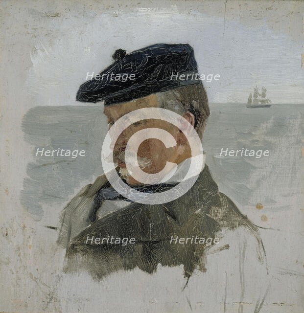 Portrait Sketch of Adolf von Becker the Painter, 1880-1889. Creator: Albert Edelfelt.