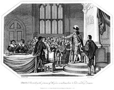 Charles I demanding that the five members he accused of treason be handed over to him, 1803.Artist: Deeves