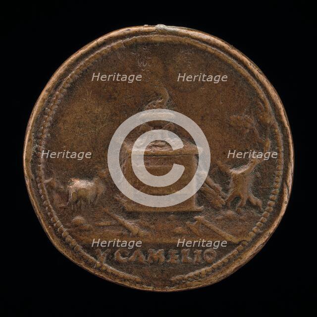 Classical Subject: Flaming Tripod on Altar [reverse], 1470/1530. Creator: Vittore Gambello.