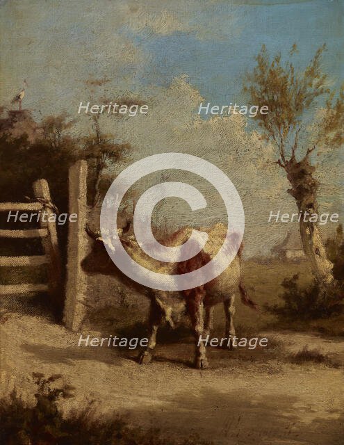 Study of a Cow against a Landscape, between 1875-1880. Creator: Wilhelm Leopolski.