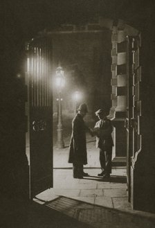 Scotland Yard in the early hours of the morning, the Embankment, London, 20th century. Artist: Unknown