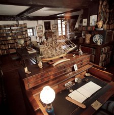 Desk of Pio Baroja, (1872-1956). Spanish novelist, preserved as he left it before his death at th…
