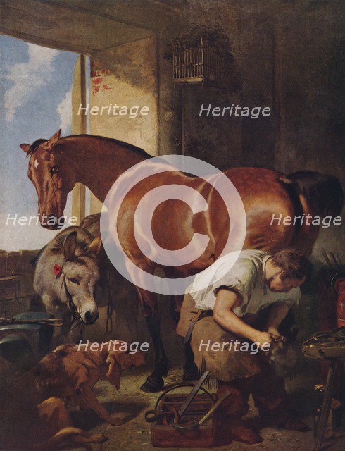 Shoeing, 1844, (1938). Artist: Edwin Henry Landseer