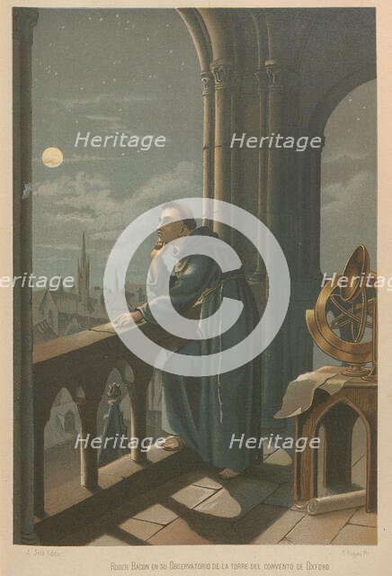 Roger Bacon. From: La ciencia y sus hombres, 1879. Creator: Planella y Rodríguez, Juan (1849-1910).