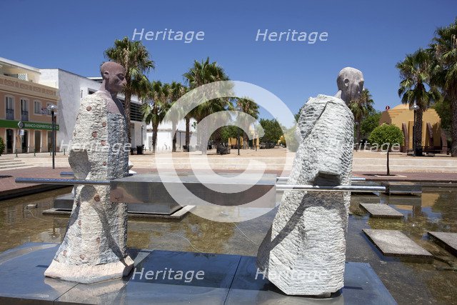 Fountain with statues, Silves, Portugal, 2009. Artist: Samuel Magal