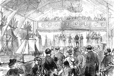 National Fisheries Exhibition at Norwich: interior of the Drill-Hall, 1881. Creator: Unknown.