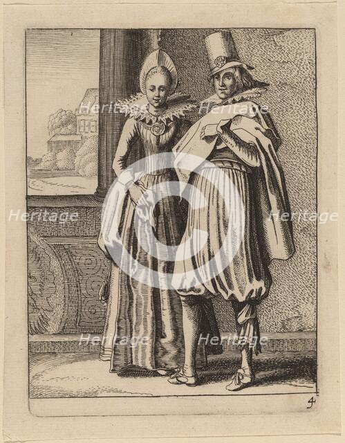 Two Figures in Costume. Creator: Jan van de Velde II.
