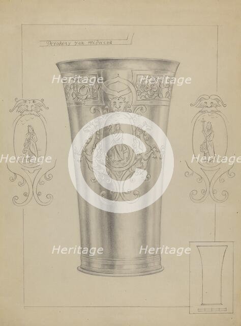 Silver Beakers, c. 1936. Creator: Clayton Braun.