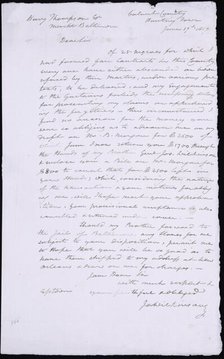 General James Wilkinson's letter to Henry Thompson..., 1817. Creator: Unknown.