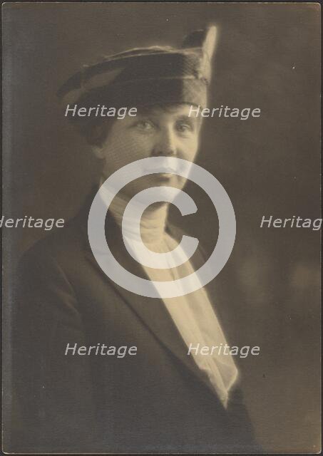Portrait of a Woman with Veiled Hat, 1907-1943. Creator: Louis Fleckenstein.