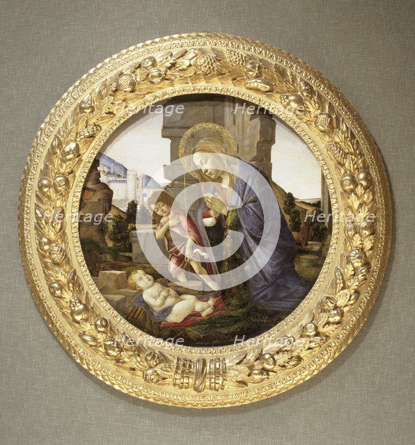 'Virgin adoring the child with the young St John the Baptist', late 15th century. Artist: Sandro Botticelli.