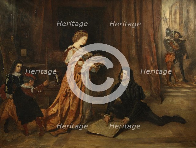 Columbus and Queen Isabella. Artist: Romako, Anton (1832-1889)