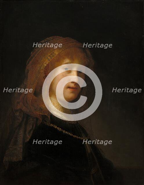 Saskia van Uylenburgh, the Wife of the Artist, probably begun 1634/1635 and completed 1638/1640. Creator: Rembrandt Harmensz van Rijn.