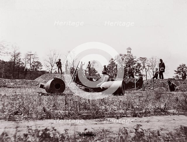 Pontoon Bridge at Deep Bottom, James River, 1864. Creator: Andrew Joseph Russell.