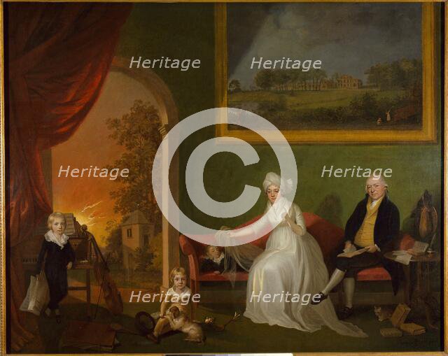 Portrait of Robert Mynors and His Family, 1797. Creator: James Millar.