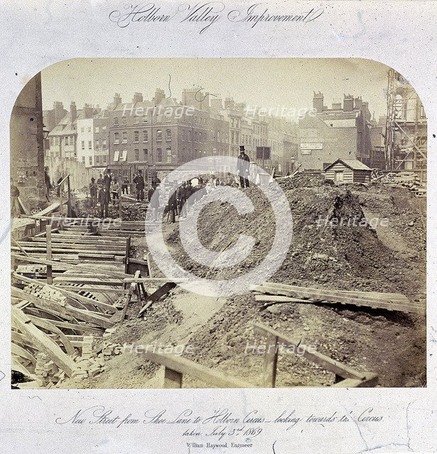 Holborn Viaduct, London, 1869. Artist: Anon