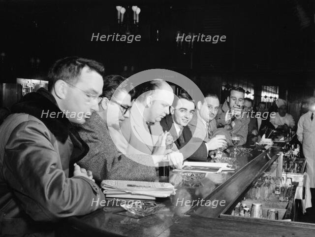 Portrait of Eddie Sauter, George Handy, Edwin A. Finckel, Ralph...Museum of Modern Art, N.Y., 1947. Creator: William Paul Gottlieb.