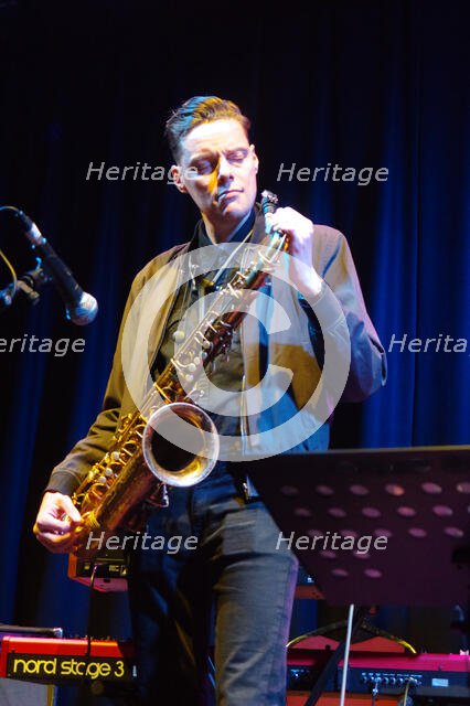 Fraser Smith Quartet, New Generation Jazz Festival Roadshow, Shoreham by Sea, Feb 2023. Creator: Brian O'Connor.