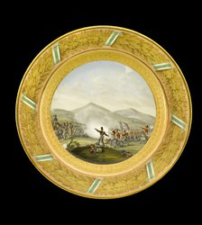 Dessert plate depicting the Battle of Albuera, Spain, 1811 (1818). Artist: Unknown.