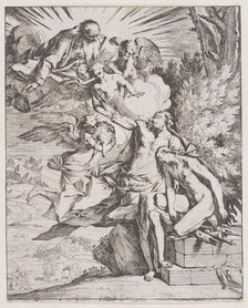 The sacrifice of Isaac by his father Abraham, ca. 1640-42. Creator: Pietro Testa.