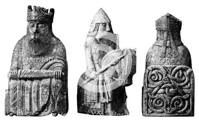 The Lewis Chessmen, (Norwegian?), c1150-c1200, (c1920). Artist: Unknown