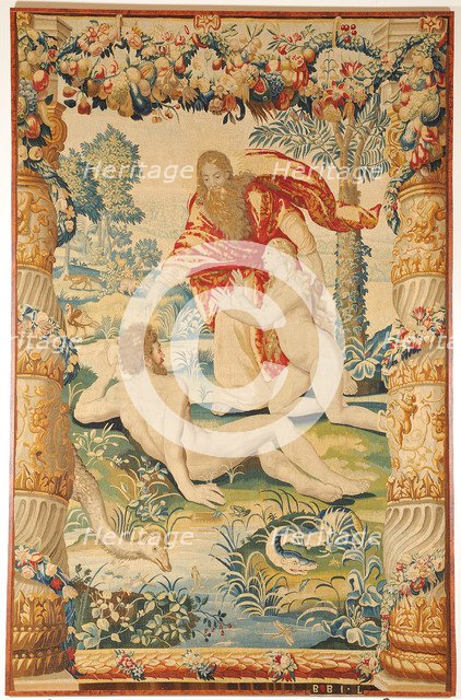 Adam and Eve (Tapestry), c. 1650-1660. Artist: Leyniers Workshop (active Mid of 17th cen.)