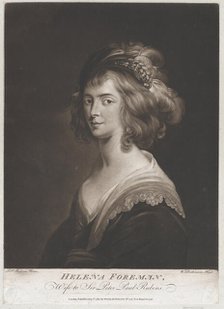 Portrait of Susanna Lunden, sister of Helena Fourment, 1769. Creator: William Pether.