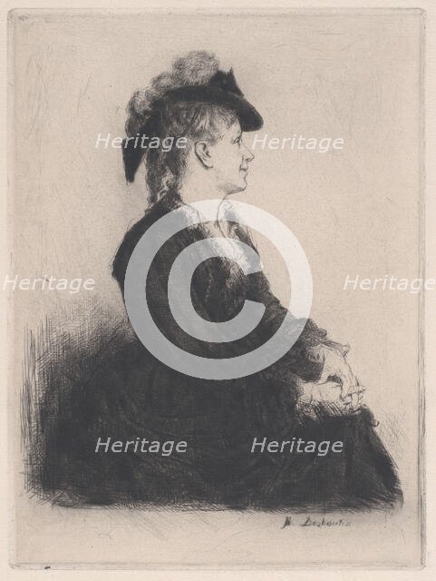 Portrait of Princess Colonna, 1873. Creator: Marcellin-Gilbert Desboutin.