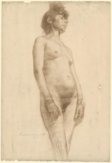 Nude Woman Standing, 1885. Creator: Frederick William MacMonnies (American, 1863-1937).