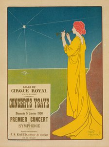 Affiche belge pour les "Concerts Ysaye" donnés à Bruxelles, c1896. Creator: Henri Meunier.