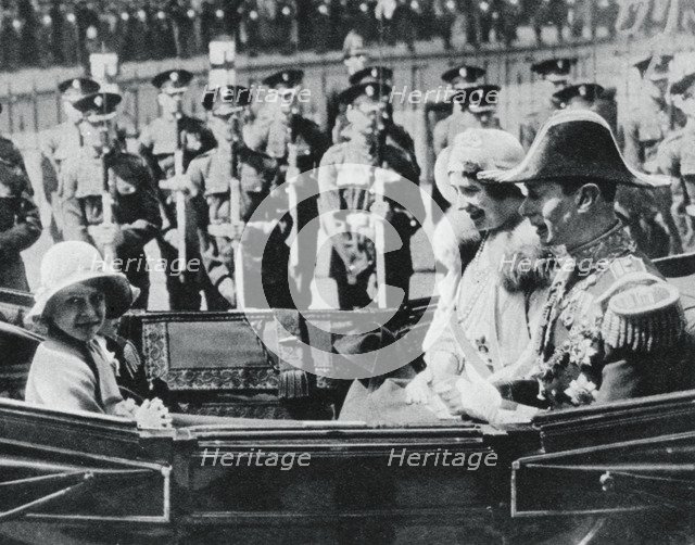 The Duke and Duchess of York leaving St Pauls Cathedral with their daughters, 1935, (1937).  Creator: Unknown.
