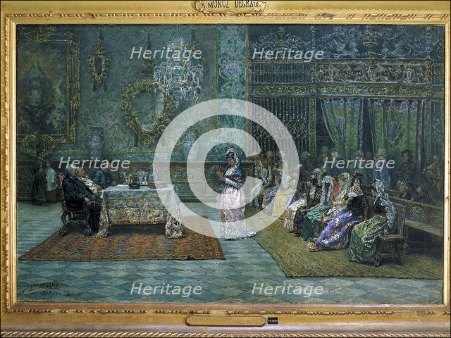 Review of doctrine in the vicarage of Granada' Muñoz Degrain oil, late 19th century.