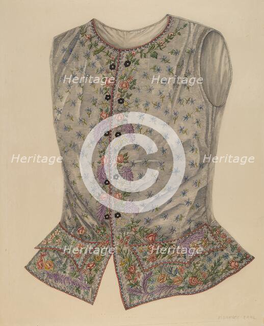 Silk Vest, c. 1938. Creator: Florence Earl.