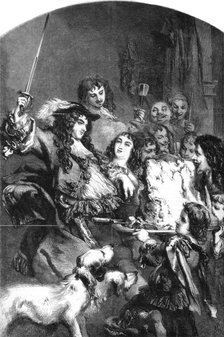 Charles II knighting a loin of beef. Artist: Gilbert