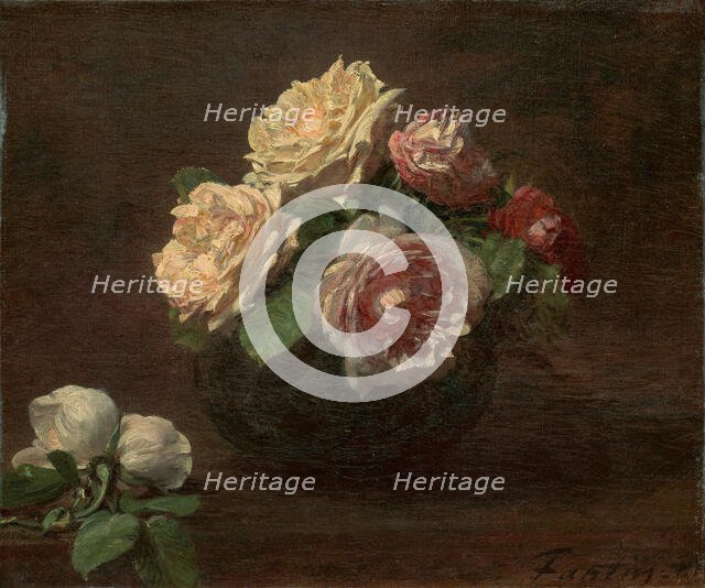 Roses in a Bowl, 1881. Creator: Henri Fantin-Latour.