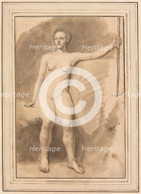 Seated Female Nude, 1647/78. Creator: Samuel van Hoogstraten.