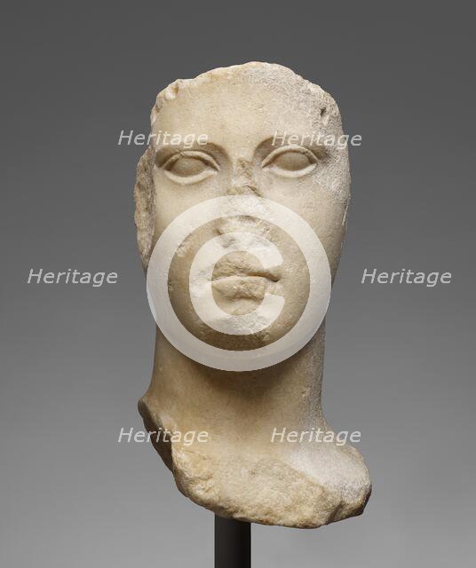 Head from an Acrolithic Statue, 440-420 BC. Creator: Unknown.