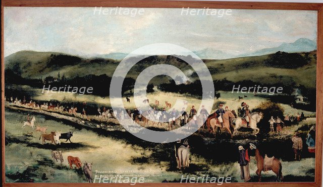 The liberation army after the victory of Boyaca' in 1819, with Simón Bolivar and Francisco de Pau…