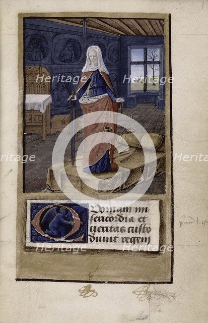 Allegory of Justice (from John of Wales Breviloquium de virtutibus antiquorum principum et philosophorum), 1475-1499. Artist: Colombe, Jean (c. 1430-c. 1493)