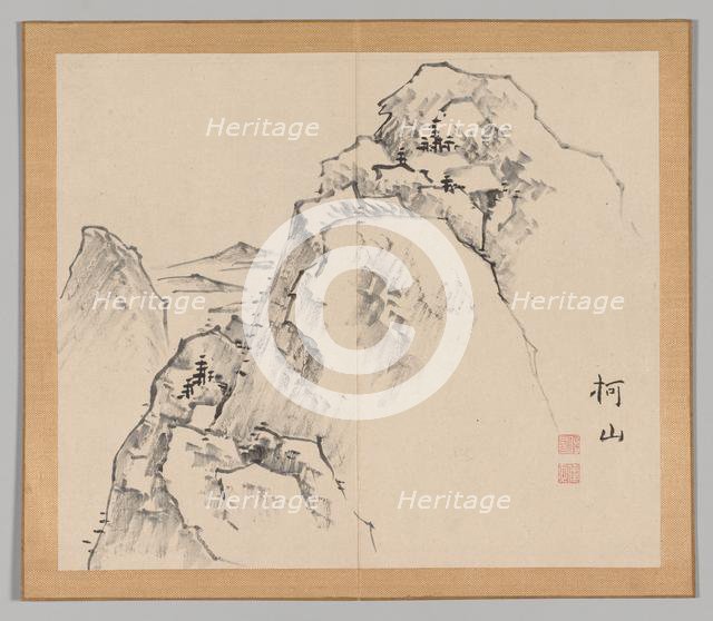 Double Album of Landscape Studies after Ikeno Taiga, Volume 1 (leaf 27), 18th century. Creator: Aoki Shukuya (Japanese, 1789).