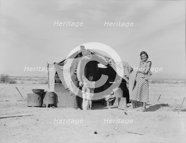 This family...about to be returned to Oklahoma...Neideffer Camp, Imperial Valley, CA, 1937. Creator: Dorothea Lange.