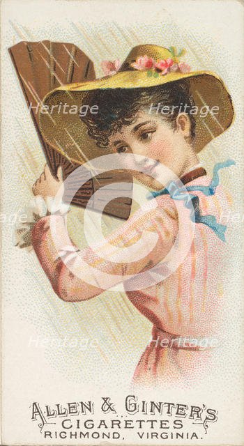 Plate 13, from the Fans of the Period series (N7) for Allen & Ginter Cigarettes Brands, 1889. Creator: Allen & Ginter.