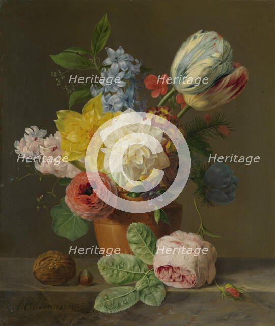 Still Life with Flowers and Nuts, c.1830. Creator: Anthony Oberman.