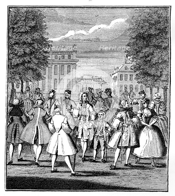 'The Beau Monde in St James's Park', 1750.Artist: LP Boitard